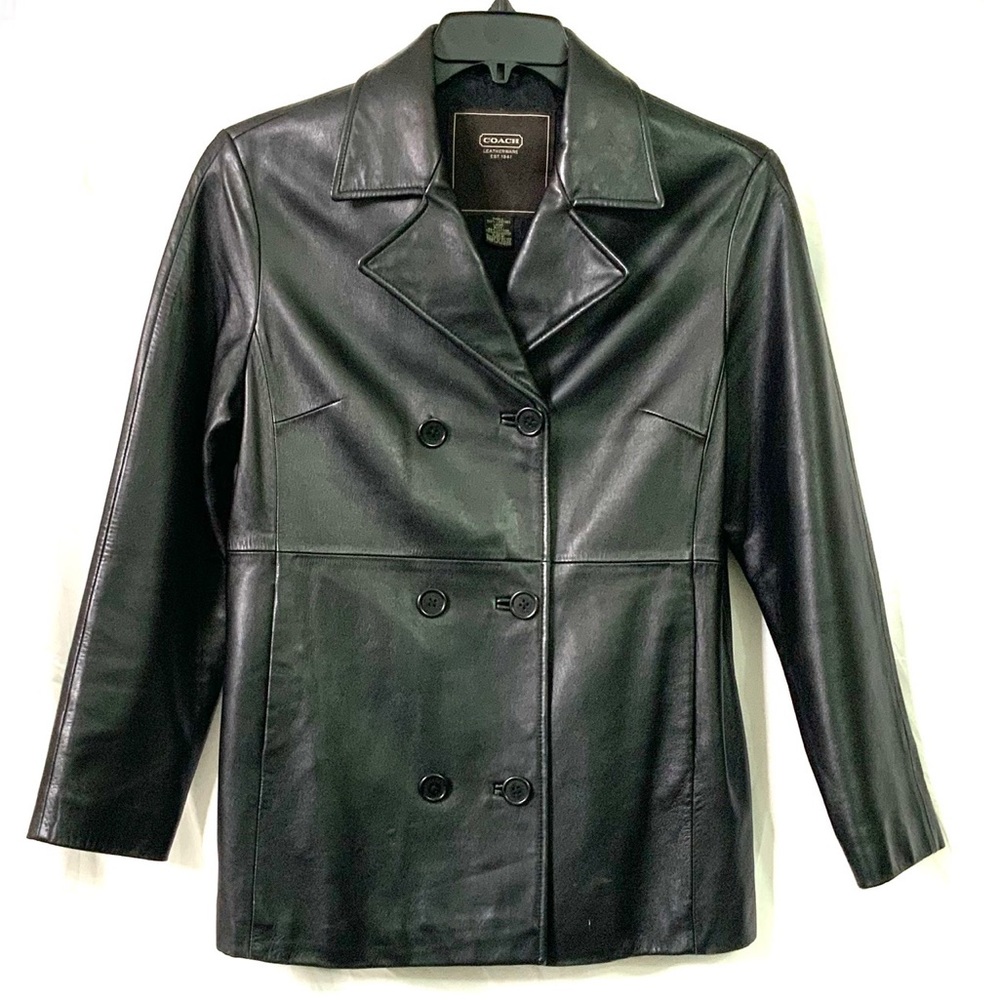 Coach Black Leather Blazer Jacket